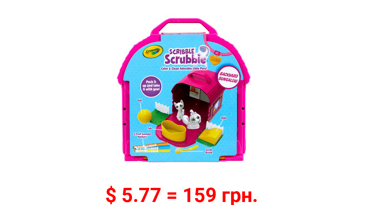 Crayola Scribble Scrubbie Pets Backyard Bungalow Coloring Set, Unisex Child, 8 Pieces