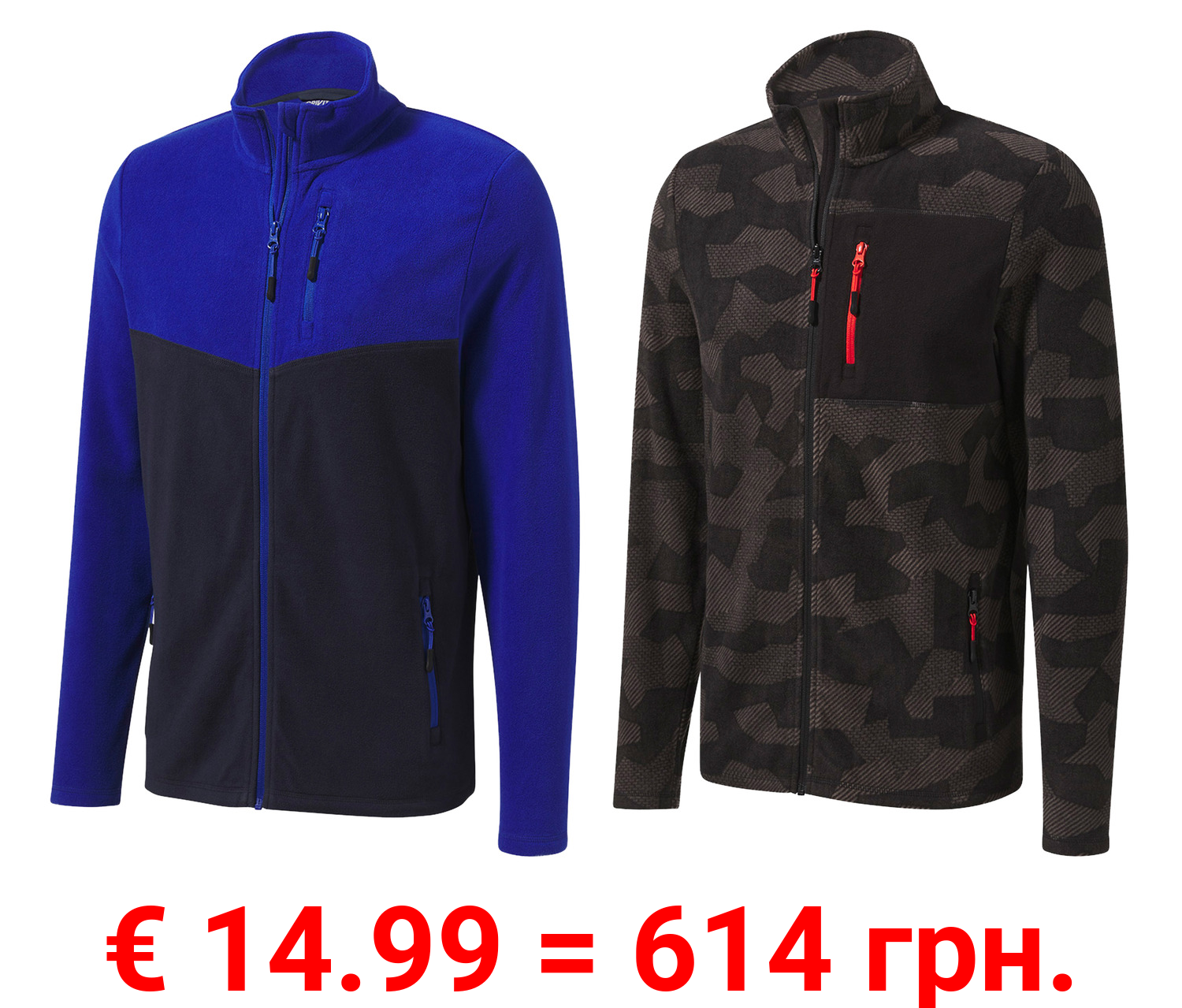 CRIVIT Herren Fleecejacke, kuschelig weich und warm