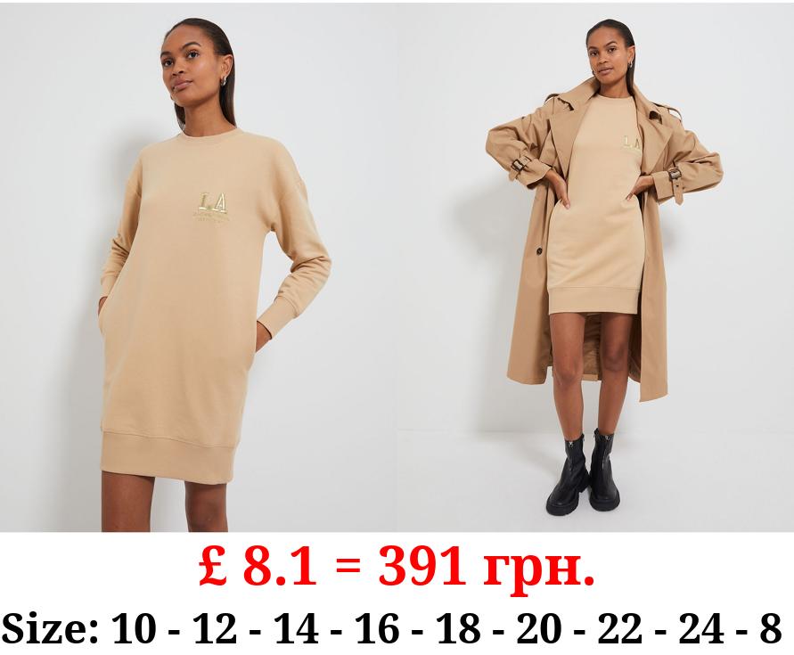 Camel LA Long Sleeve Sweater Dress