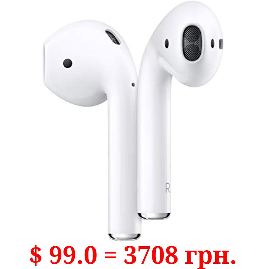 Apple AirPods (2nd Generation) Wireless Ear Buds, Bluetooth Headphones with Lightning Charging Case Included, Over 24 Hours of Battery Life, Effortless Setup for iPhone