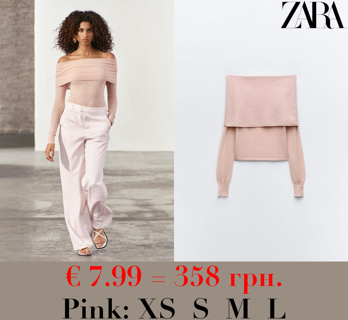 OFF-THE-SHOULDER KNIT TOP