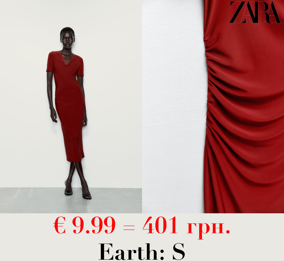 FITTED DRAPED FLOWING DRESS