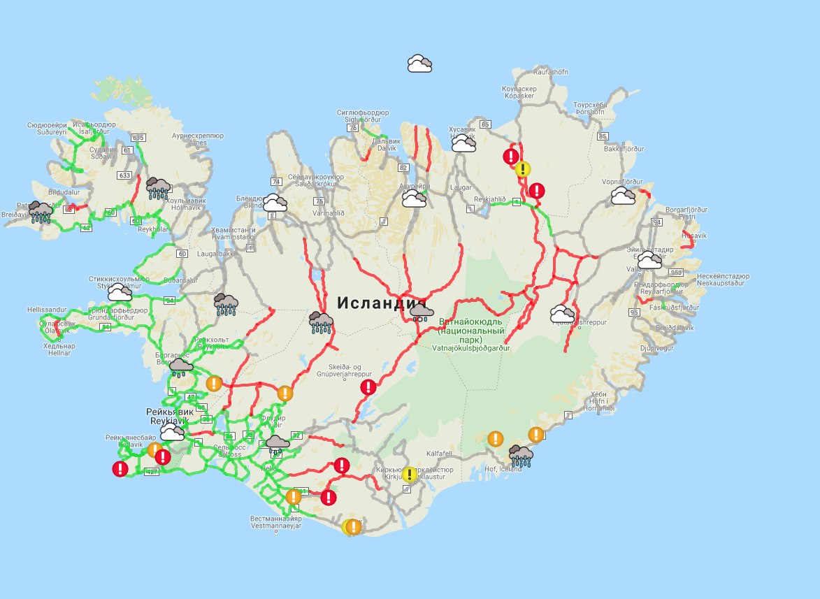 Климатическая карта исландии