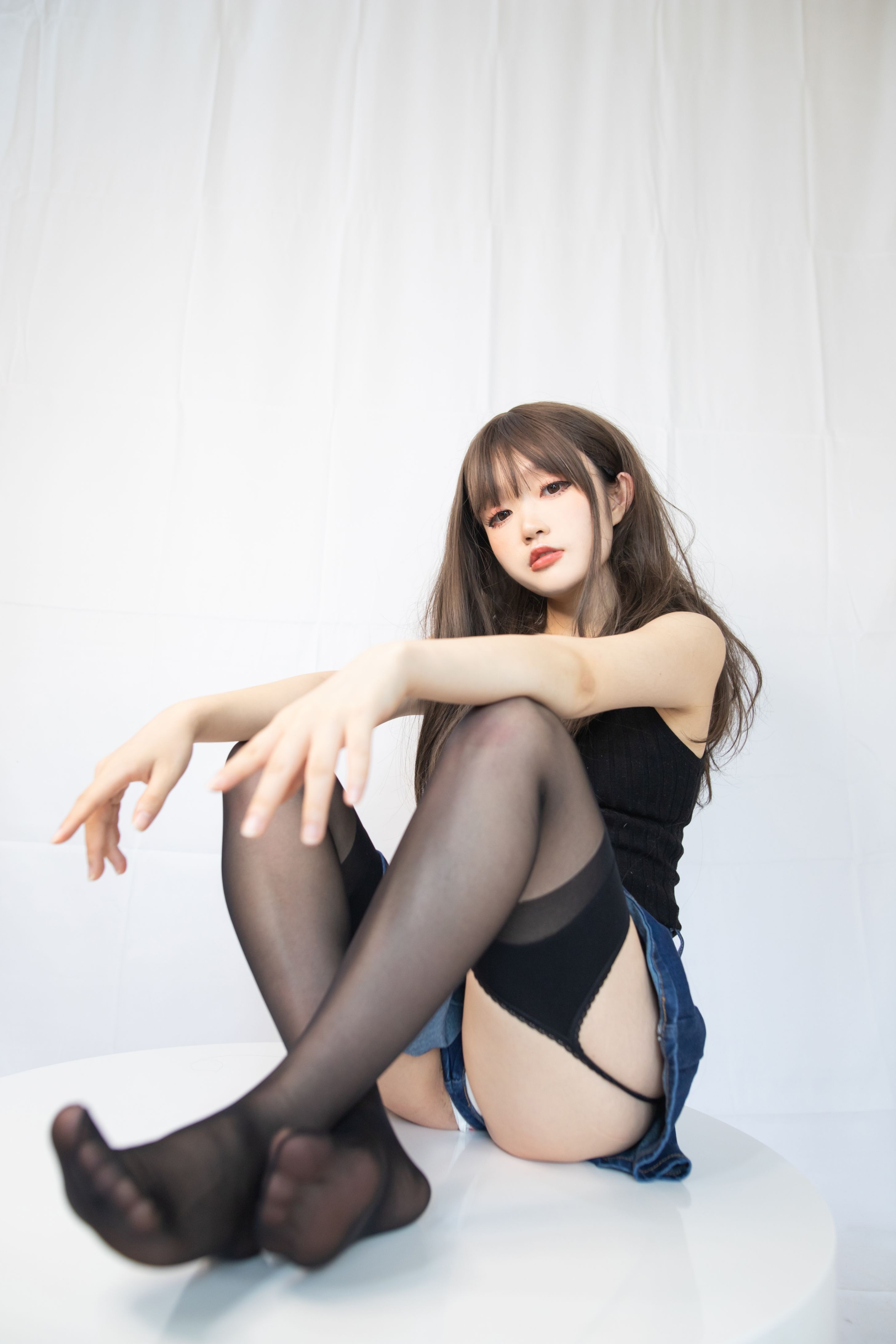 神沢永莉 - 毛衣牛仔裙吊带黑丝 [22P 162MB] 16