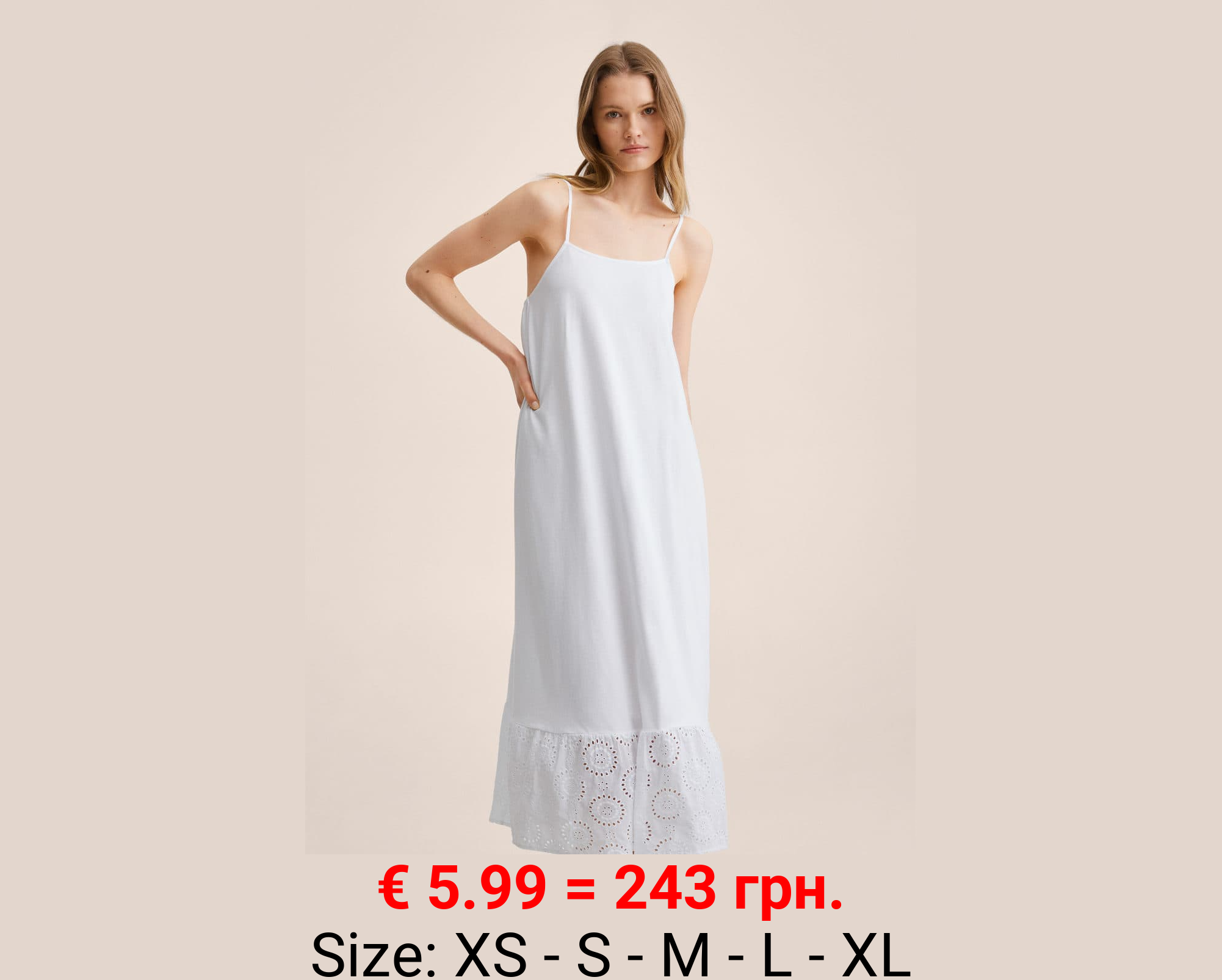 Vestido algodón bordado suizo