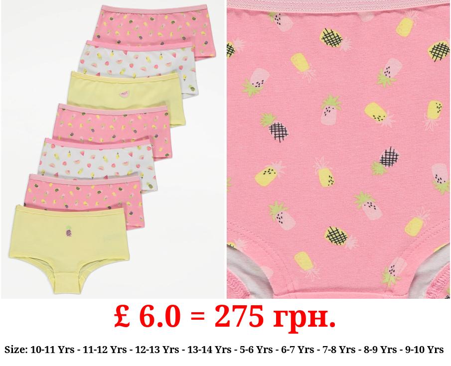 Bright Fruit Print Shorts 7 Pack