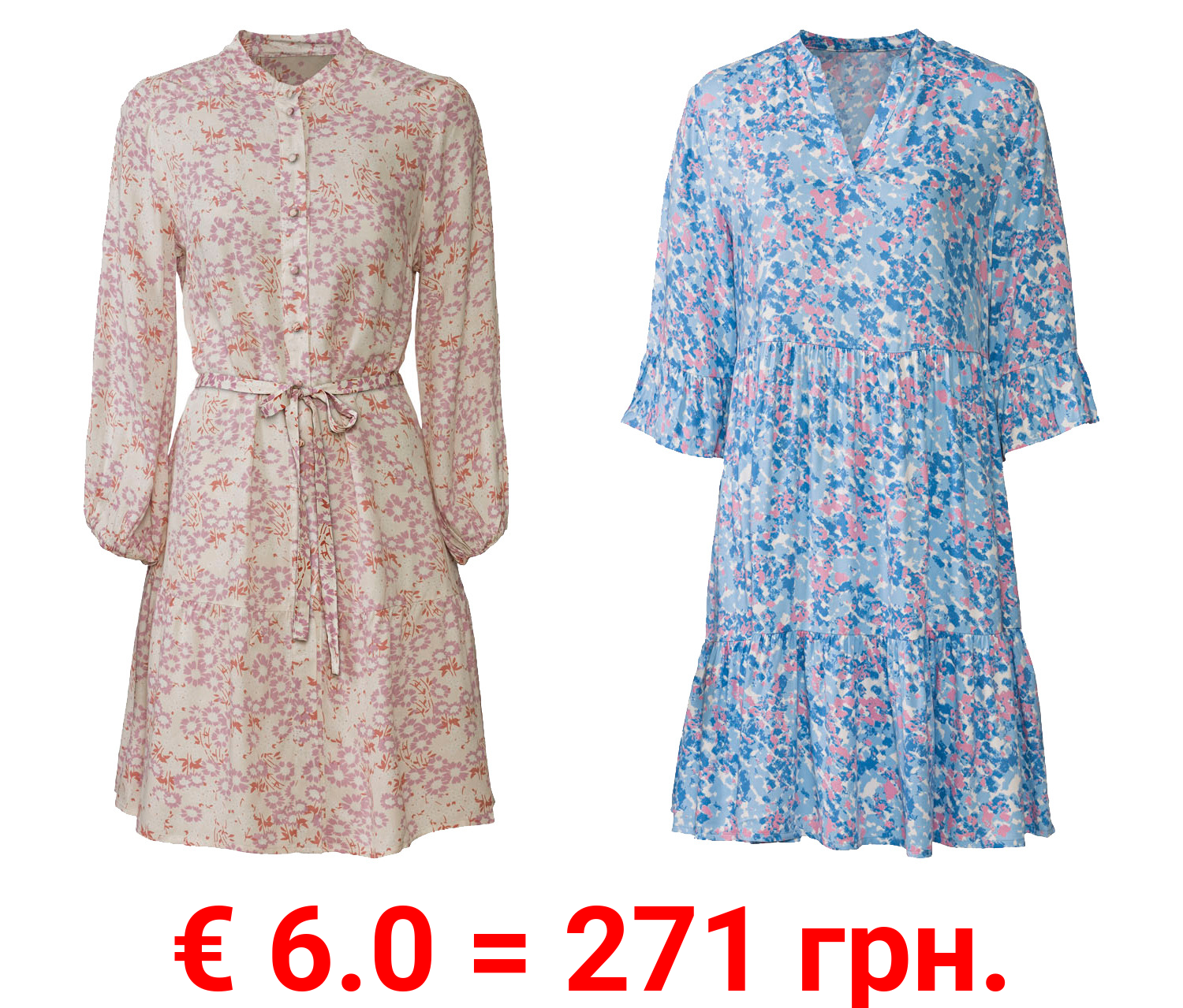 esmara® Damen Kleid mit Volants