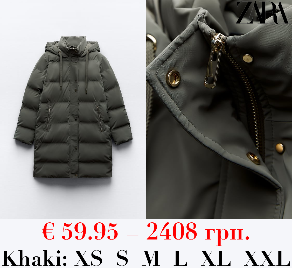 HOODED PUFFER ANORAK WITH WIND PROTECTION