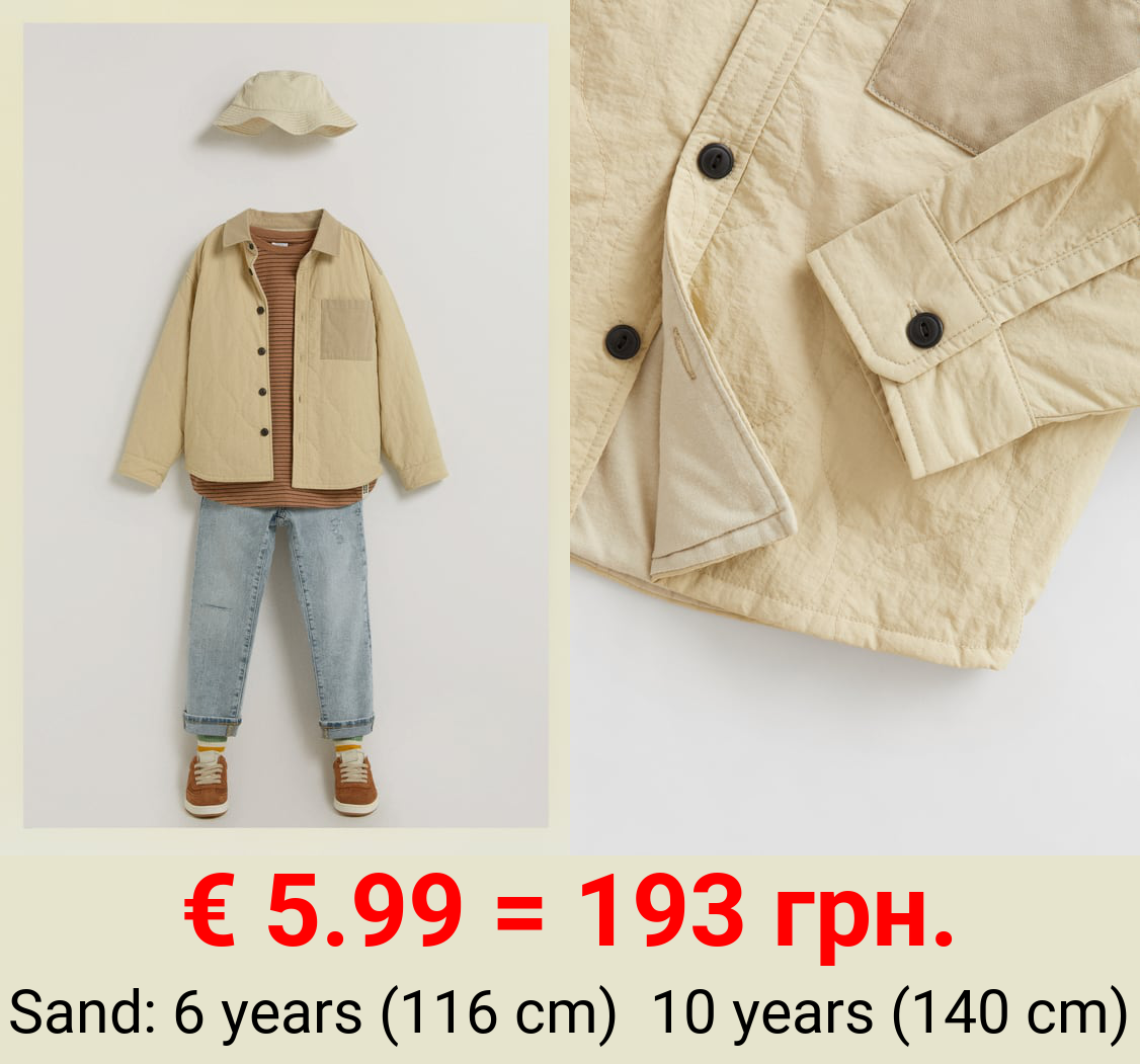 CONTRAST OVERSHIRT WITH TOPSTITCHING