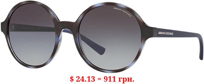 Armani Exchange AX4059S Sunglasses 82068G-55 - Havana Blue Twilight Frame, Grey Gradient