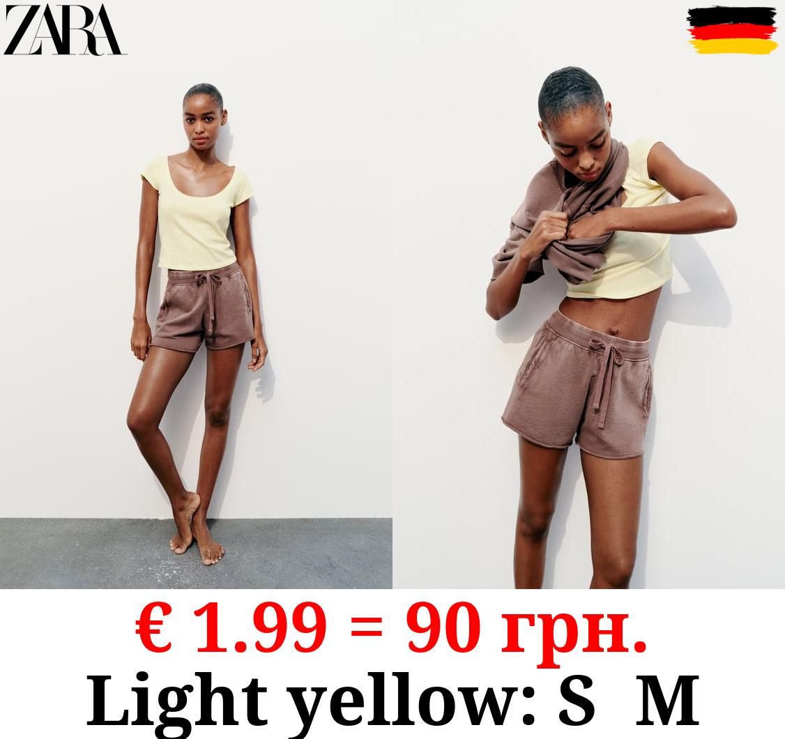 SLUB KNIT CROPPED T-SHIRT
