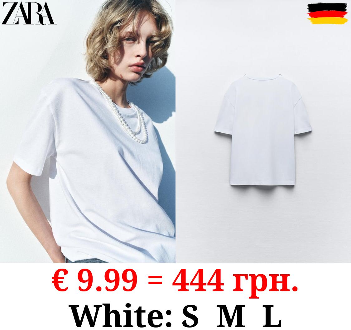 T-SHIRT WITH FAUX PEARL DETAILS