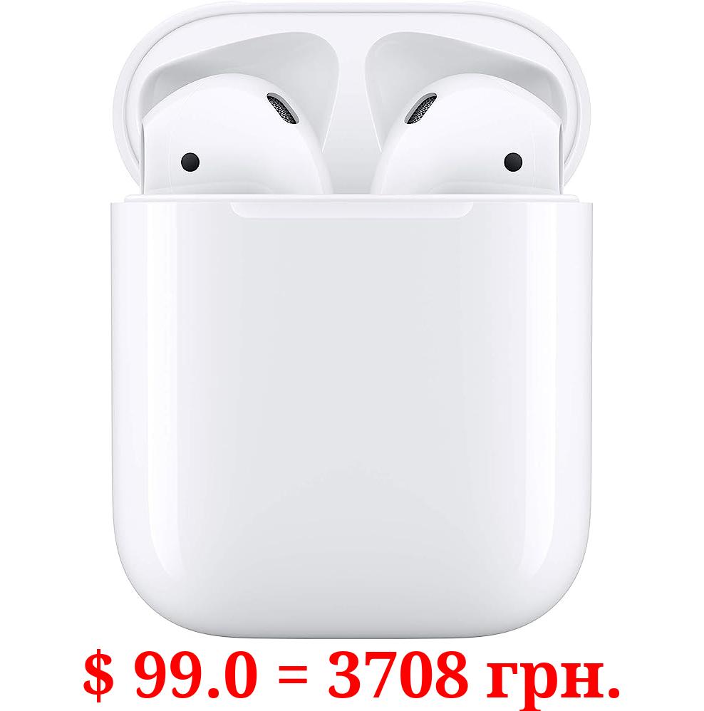 Apple AirPods (2nd Generation) Wireless Ear Buds, Bluetooth Headphones with Lightning Charging Case Included, Over 24 Hours of Battery Life, Effortless Setup for iPhone