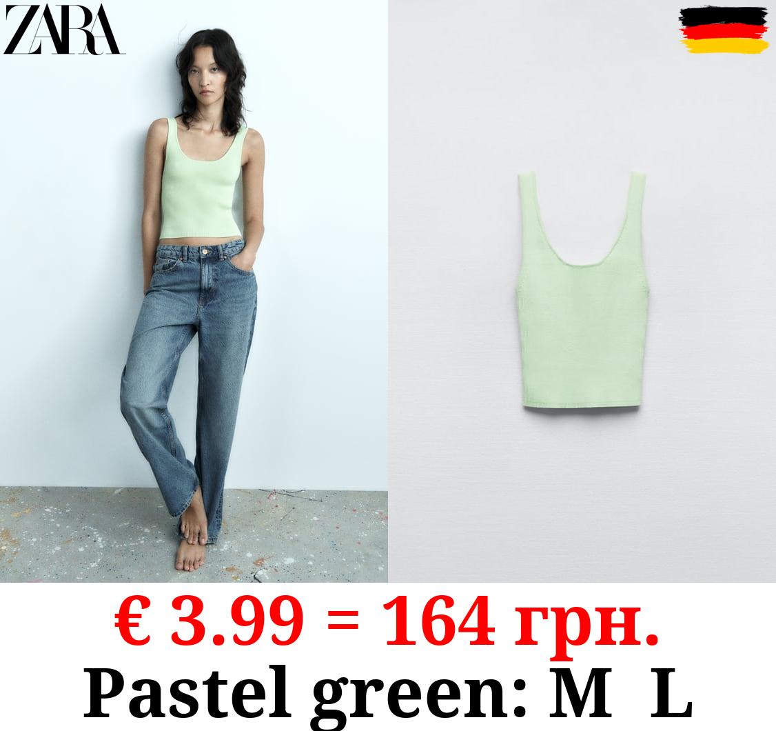 RIBBED KNIT CROP TOP