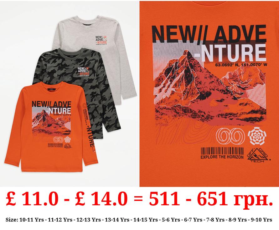 Mountain Explore Long Sleeve Tops 3 Pack