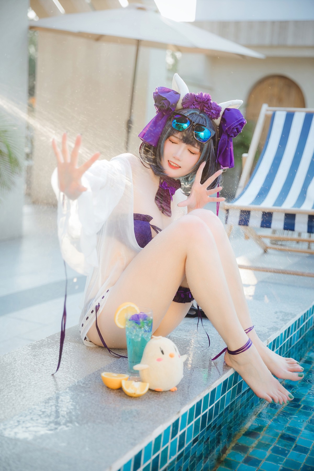Cosplay 瓜希酱福利 柴郡泳装 2