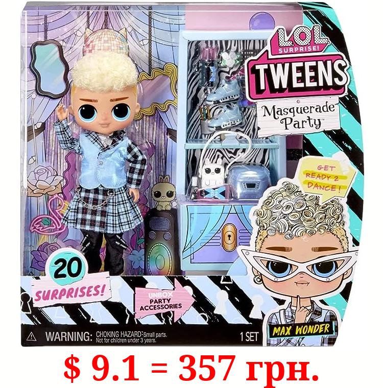 L.O.L. Surprise! Tweens Masquerade Party Max Wonder Fashion Doll with 20 Surprises Including Accessories & Blue Rebel Outfits, Holiday Toy Playset, Great Gift for Kids Girls Boys Ages 4 5 6+ Years