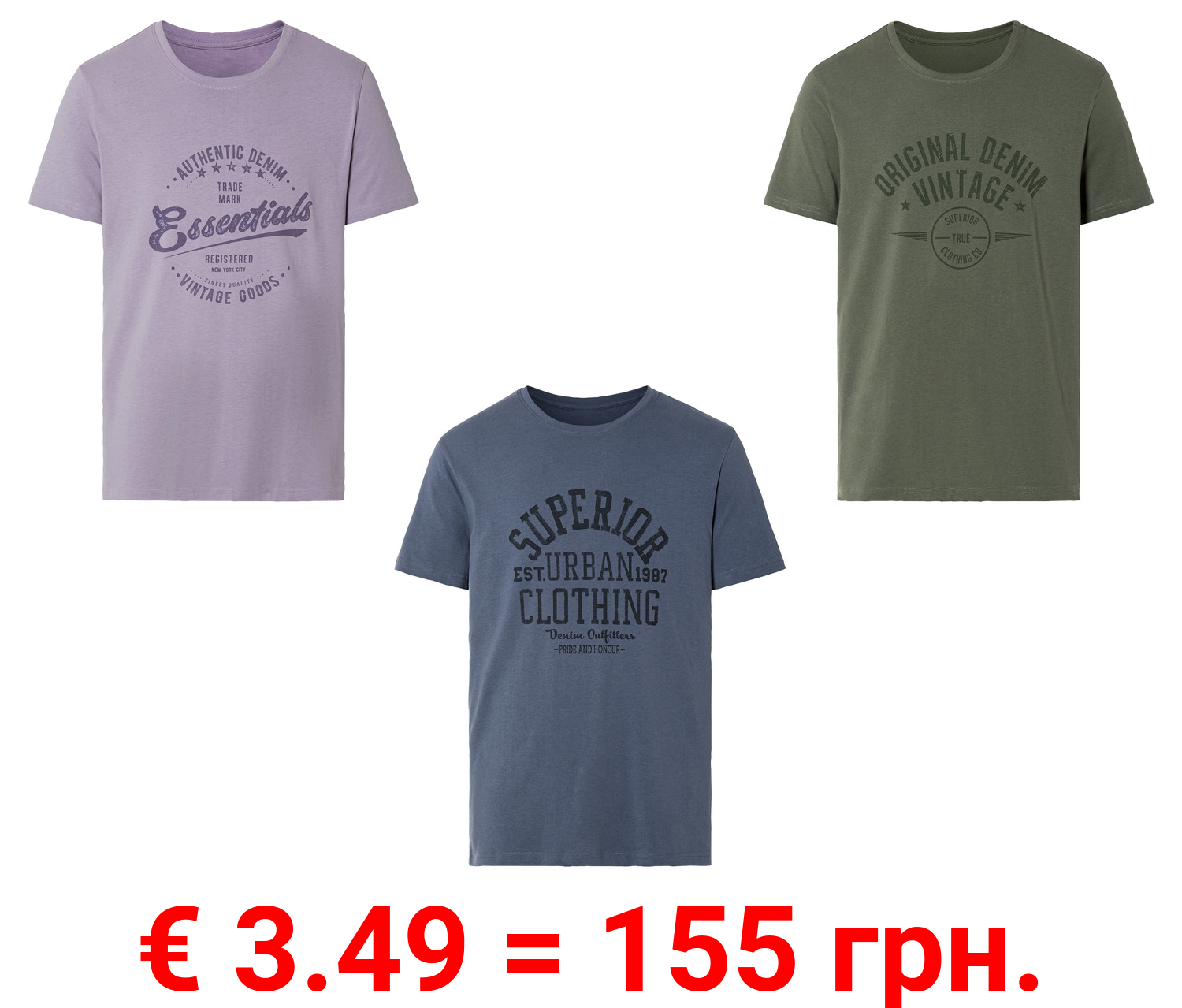 LIVERGY® Herren T-Shirt mit Print aus reiner Baumwolle