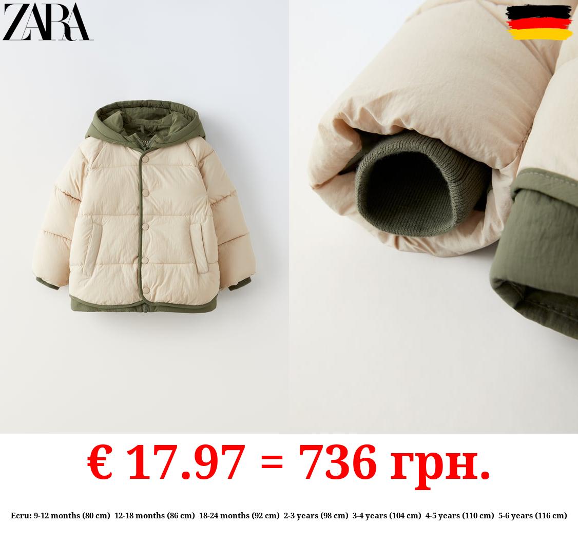 COLOUR BLOCK PUFFER COAT