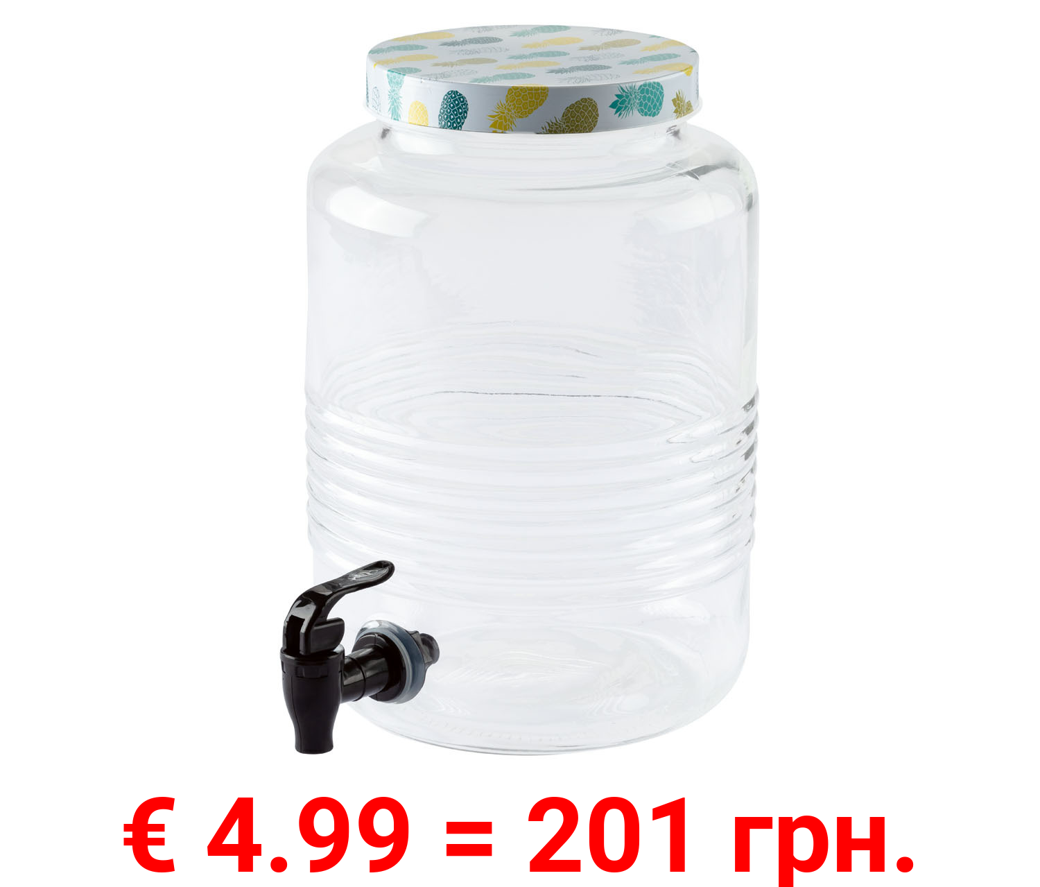 ERNESTO® Getränkespender aus Glas, mit abnehmbarem Auslasshahn