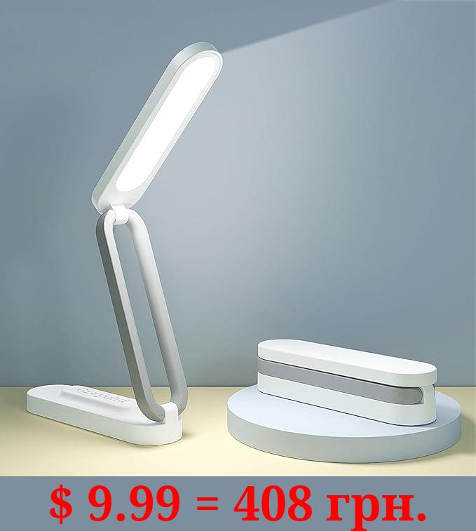 Giryuhd LED Desk Lamp for Office Home & Battery Operated Lamp Rechargeable Lamp Foldable & Portable Light, LED Desk Light Strip, 3 Brightness Dimmable Small Desk Lamp Wireless Reading Lamp