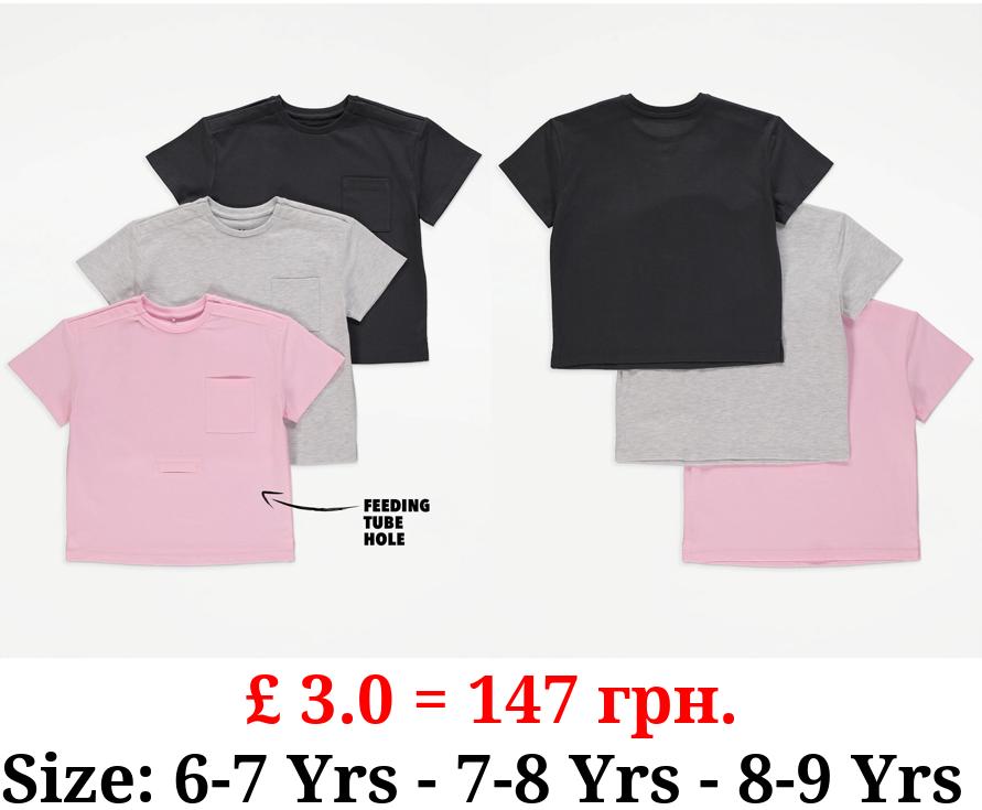 Easy On Adaptive Plain Boxy T-Shirts 3 Pack