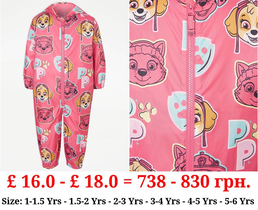 PAW Patrol Pink Character Print Puddlesuit