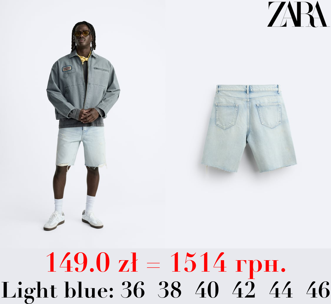 RIPPED DENIM BERMUDA SHORTS