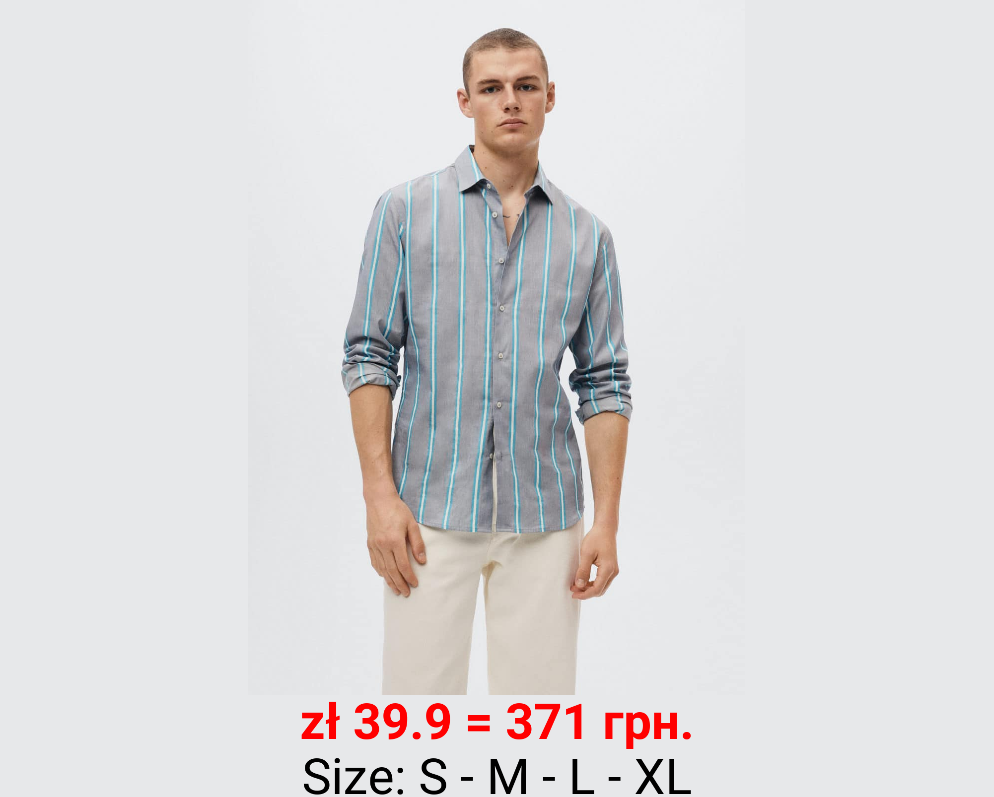 Camisa slim fit algodón rayas