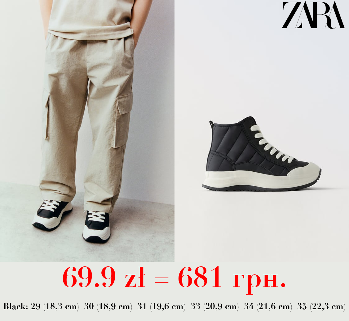 QUILTED HIGH-TOP SNEAKERS