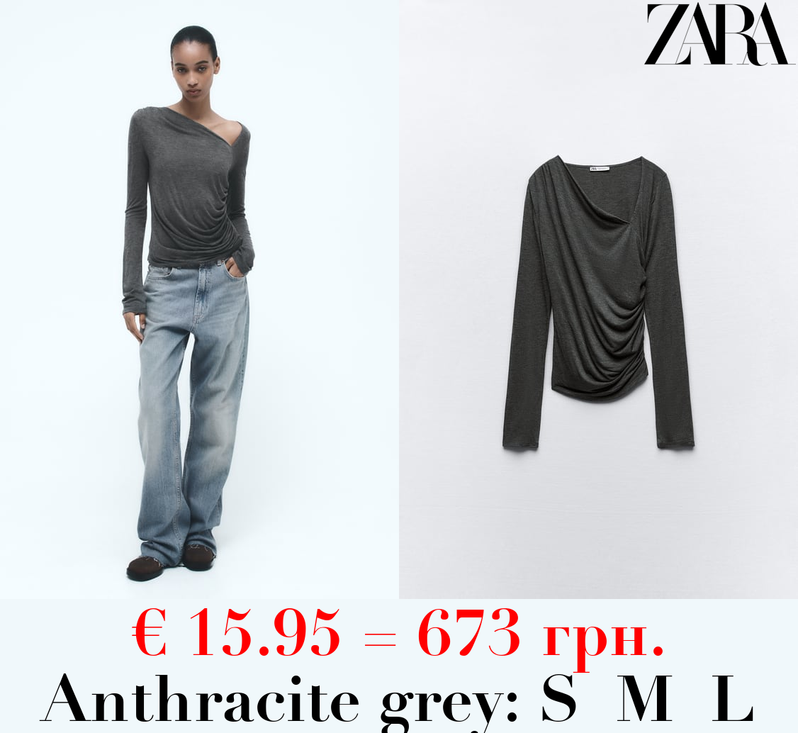 T-SHIRT WITH SIDE GATHERING