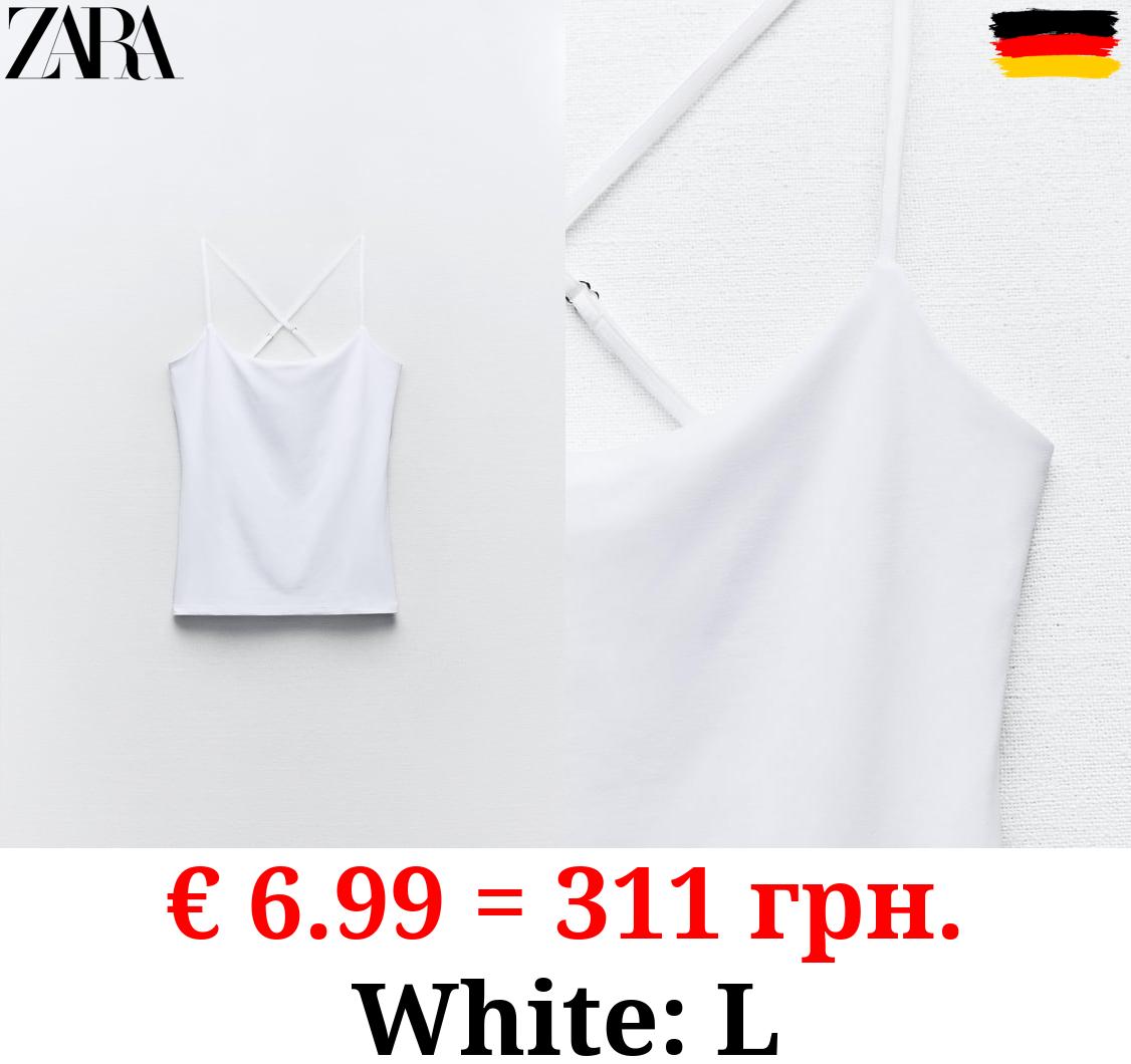 POLYAMIDE TOP WITH CRISS-CROSS STRAPS