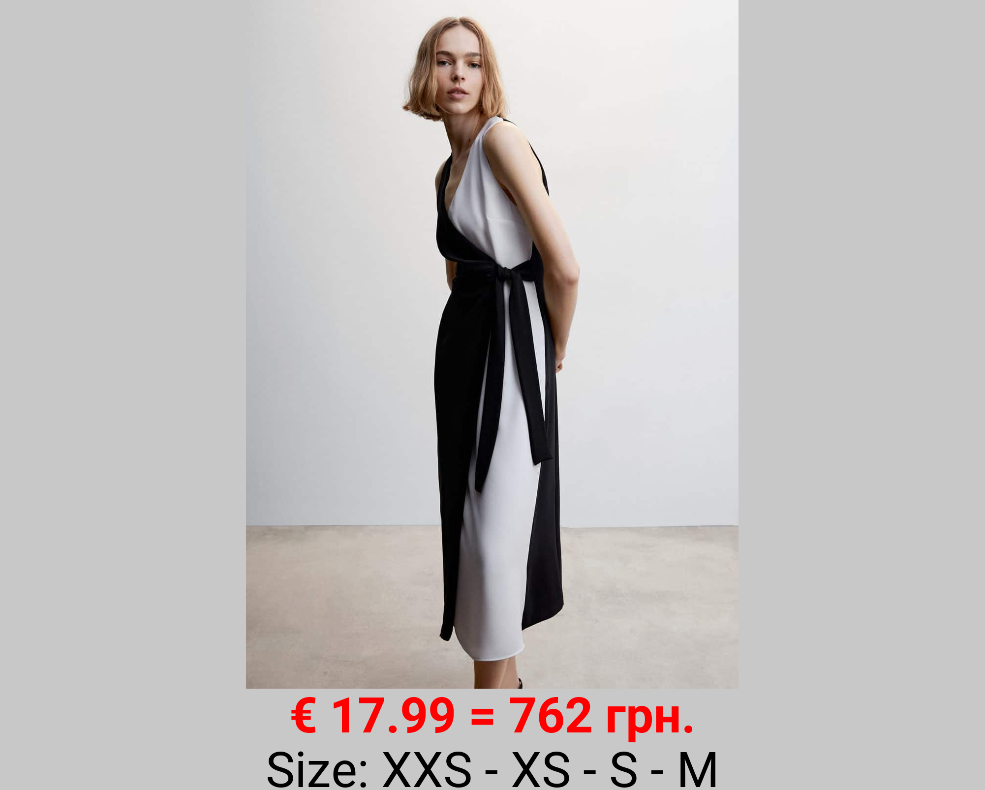 Vestido bicolor lazo