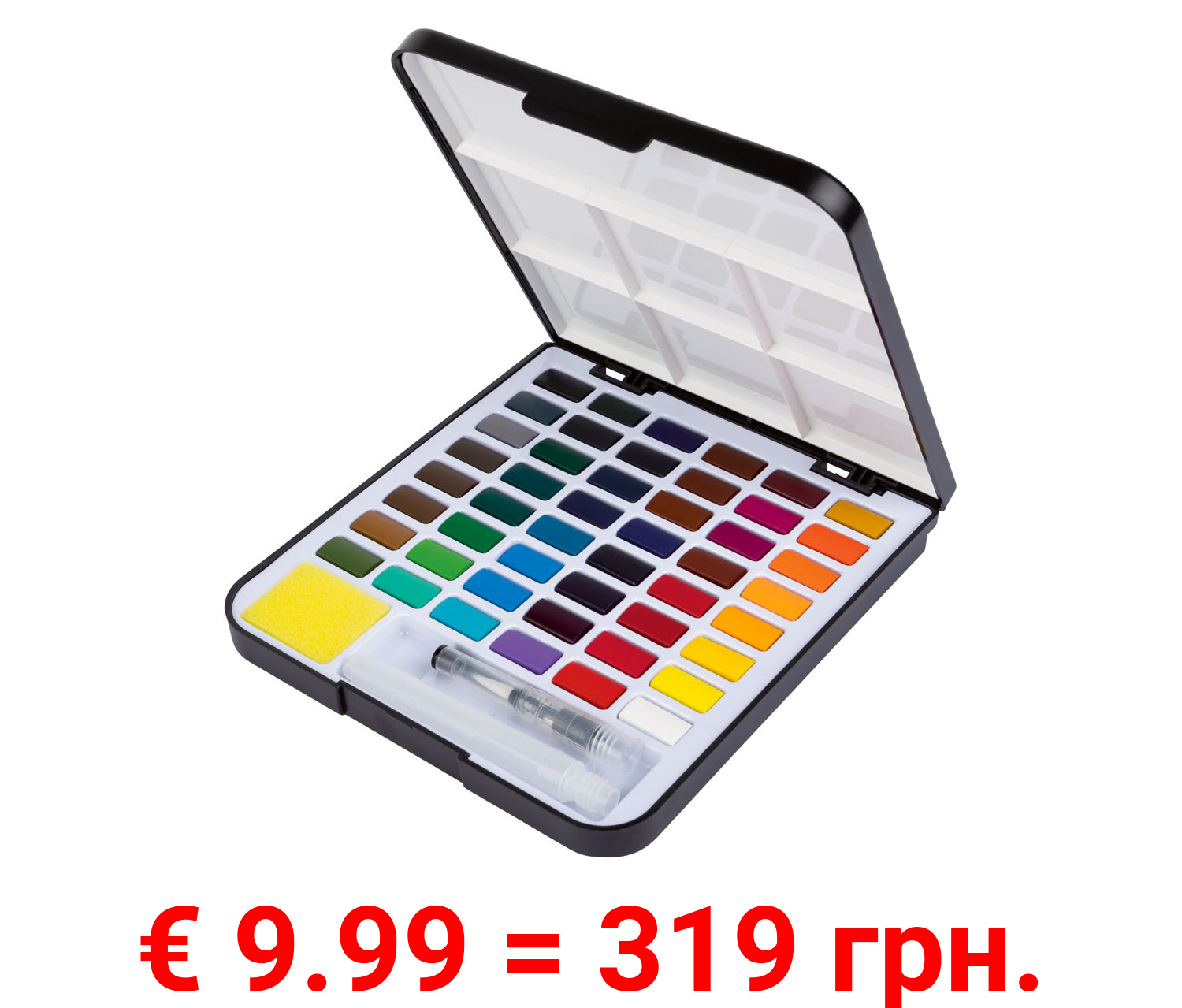 CRELANDO® Farbkasten Aquarell, mit 48 Farben