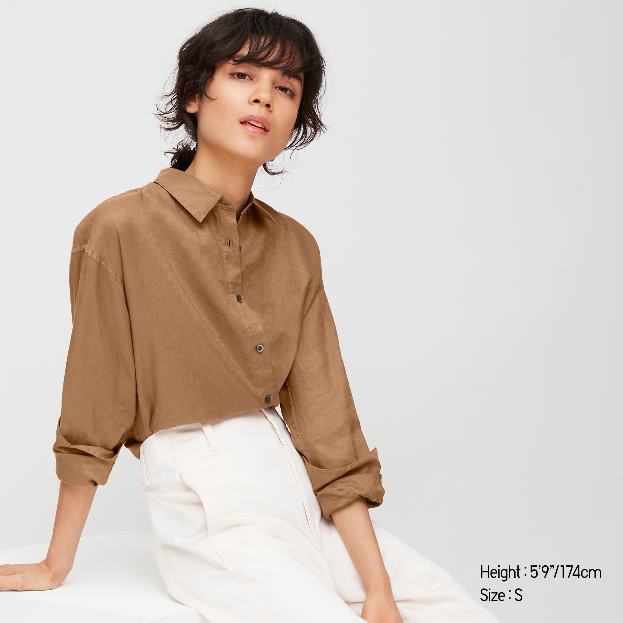Women 100% Premium Linen Long Sleeved Shirt