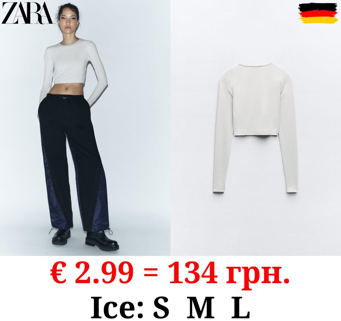 CROPPED POLYAMIDE T-SHIRT