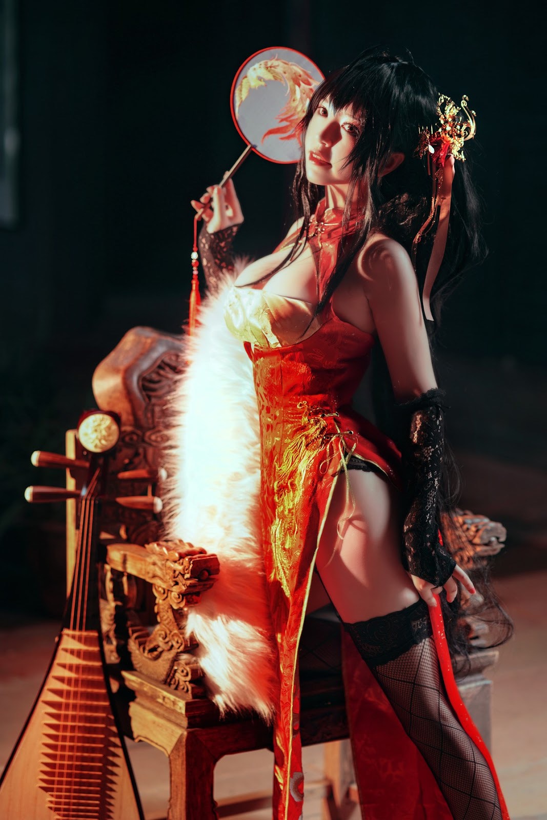 Cosplay 半半子 大凤旗袍 15