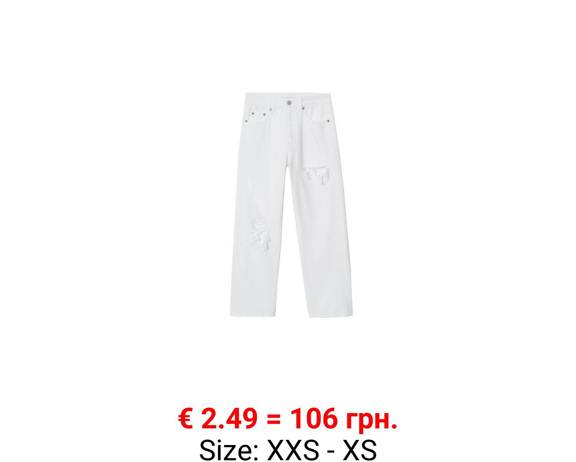 Jeans straight-fit rotos decorativos