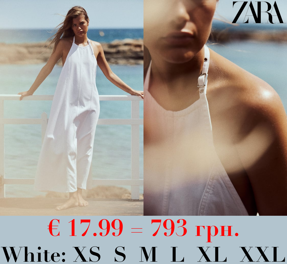 TRF HALTER DENIM DRESS