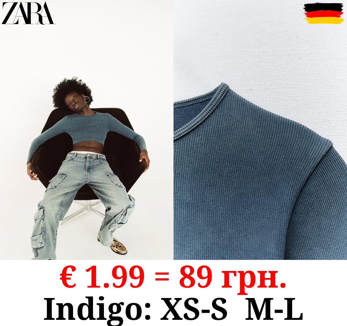 SEAMLESS RIBBED FADED CROP TOP