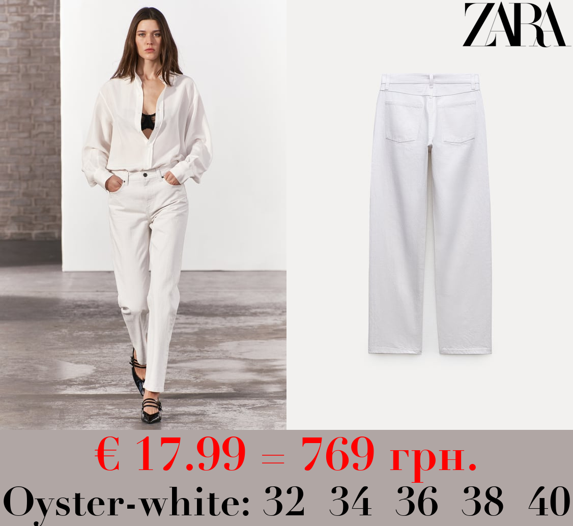 ZW COLLECTION STRAIGHT-LEG MID-RISE JEANS