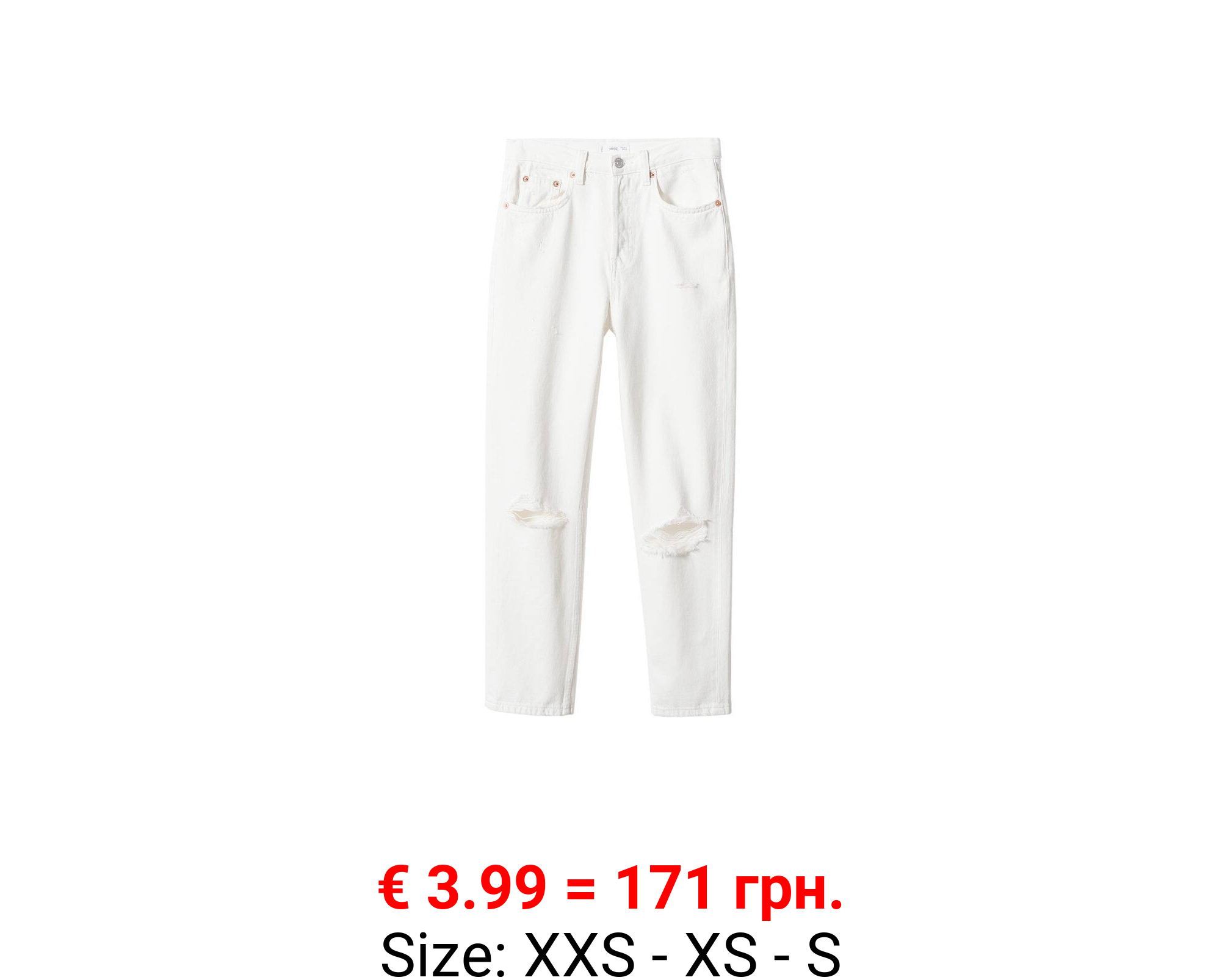 Jeans mom fit rotos decorativos