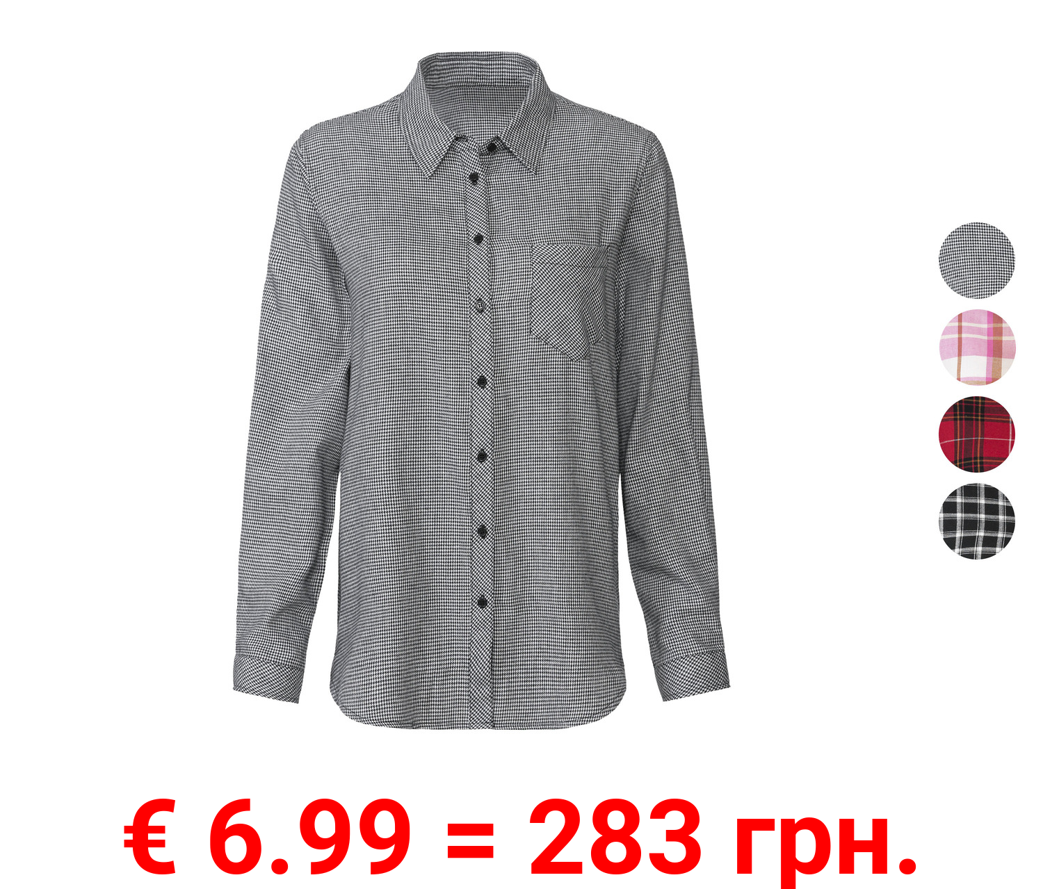 esmara® Damen Flanellhemd aus reiner Baumwolle