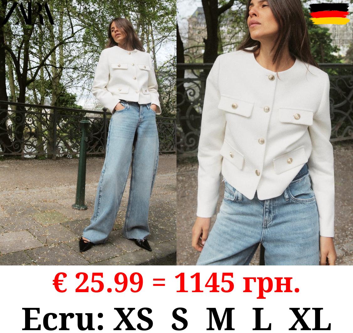 ROUND NECK PIQUÉ BLAZER