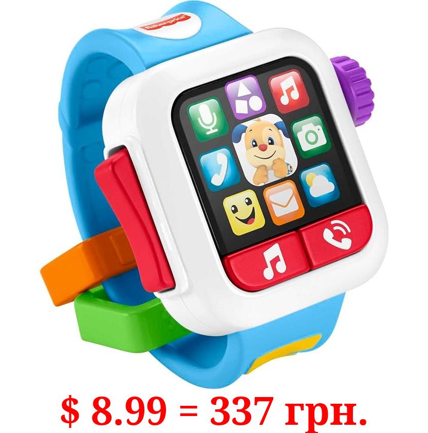 Fisher-Price Laugh & Learn Baby To Toddler Toy Time To Learn Smartwatch With Lights & Music For Pretend Play Ages 6+ Months