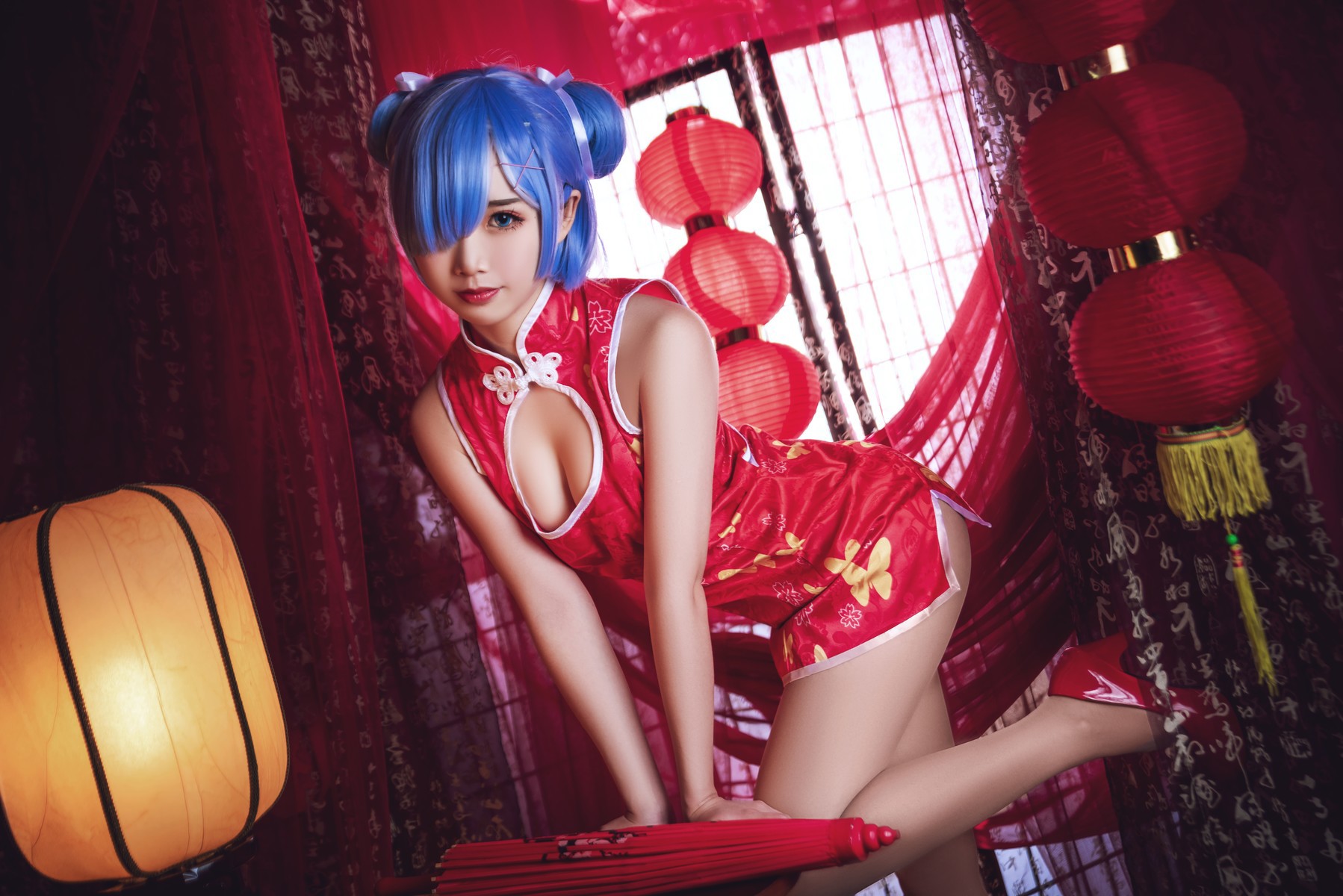Cosplay 面饼仙儿 雷姆旗袍 23