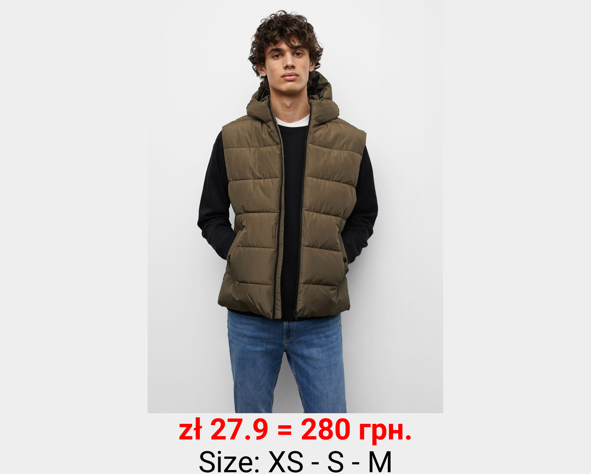 Chaleco capucha plumas