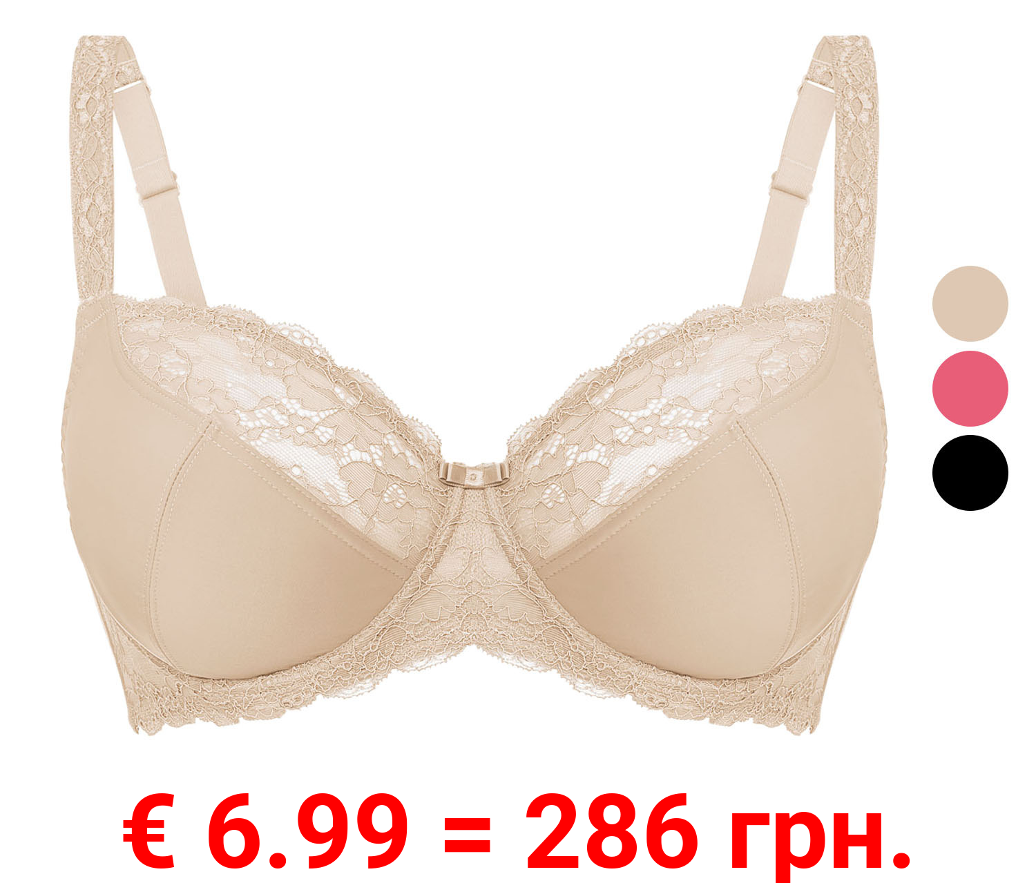 esmara® Damen Bügel BH, hochwertig verarbeitet mit eleganter Spitze und Zierschleife
