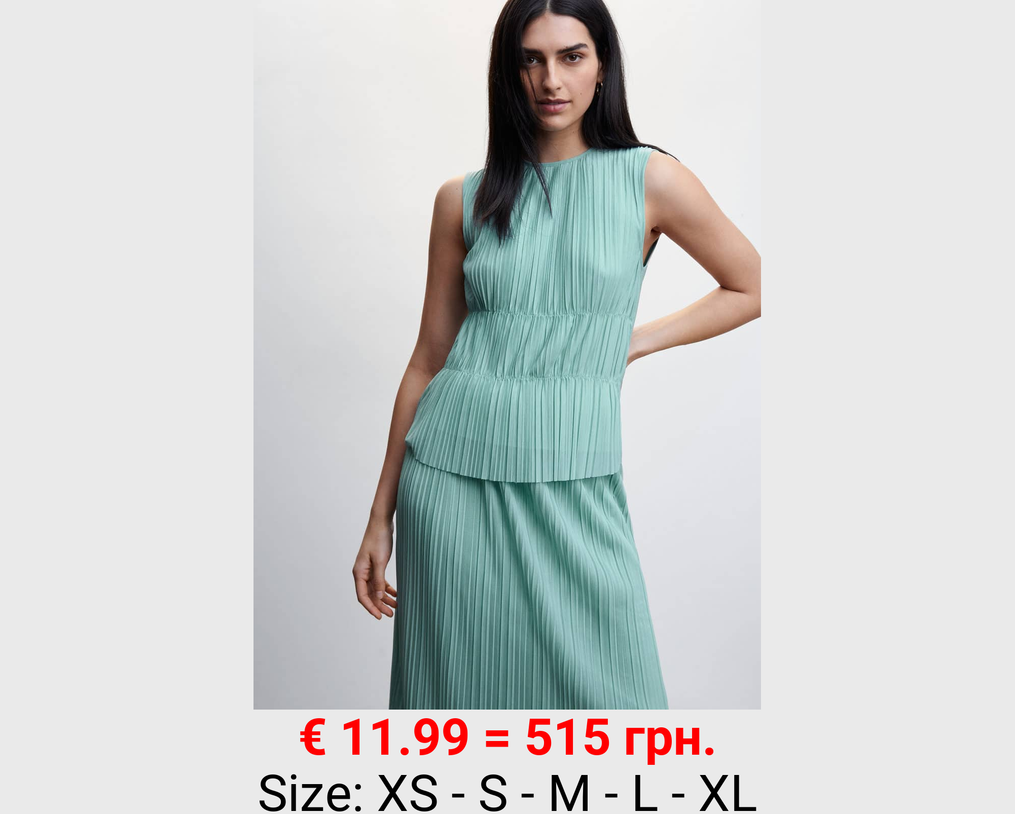 Top plisado sin mangas