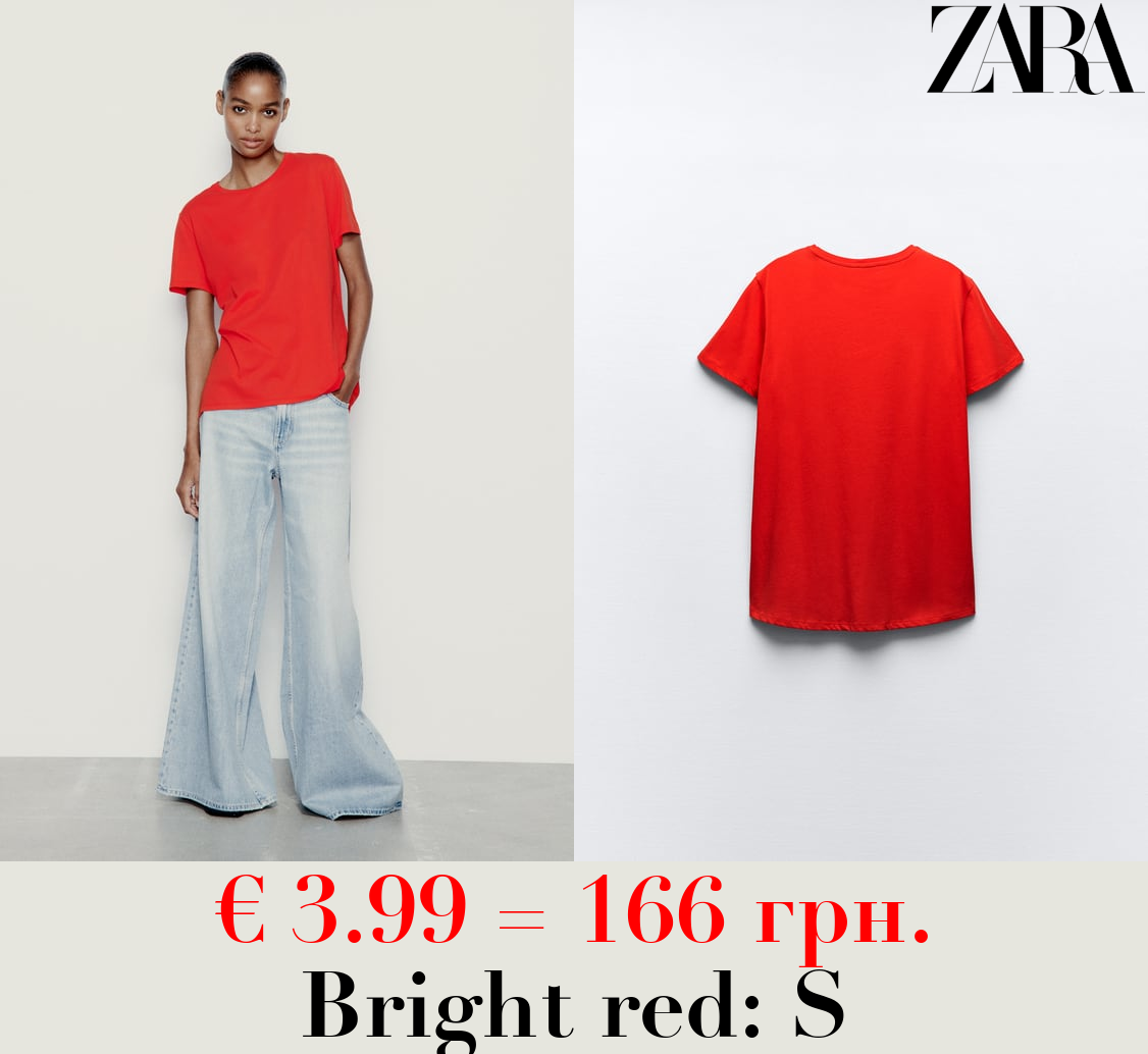 BASIC T-SHIRT WITH ASYMMETRIC HEM